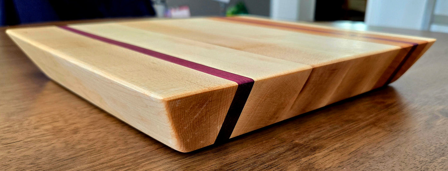 Purple Rain – Handcrafted Maple, Cherry & Purple Heart Cutting Board | Premium Edge Grain Kitchen Board