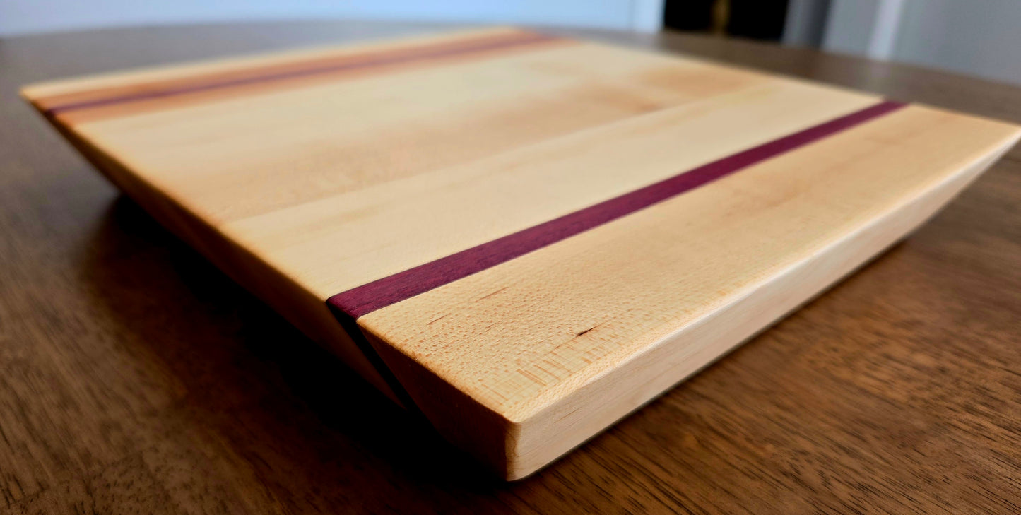 Purple Rain – Handcrafted Maple, Cherry & Purple Heart Cutting Board | Premium Edge Grain Kitchen Board