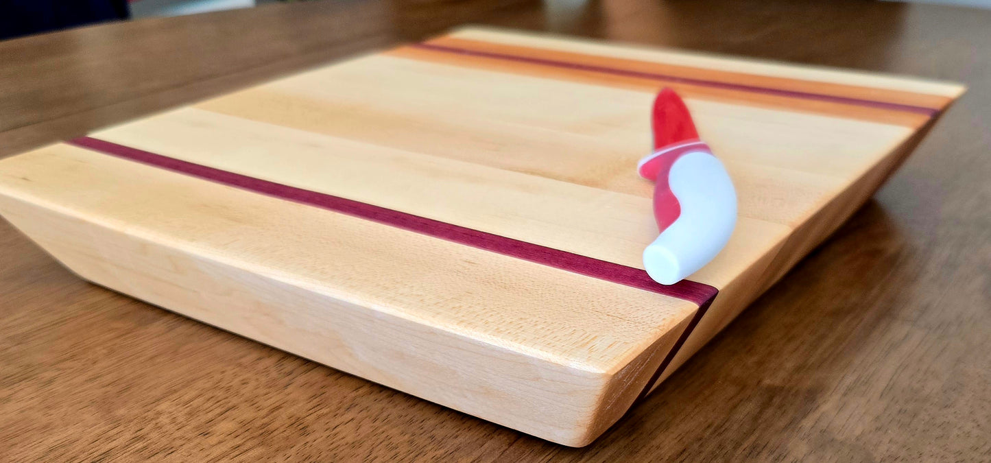 Purple Rain – Handcrafted Maple, Cherry & Purple Heart Cutting Board | Premium Edge Grain Kitchen Board