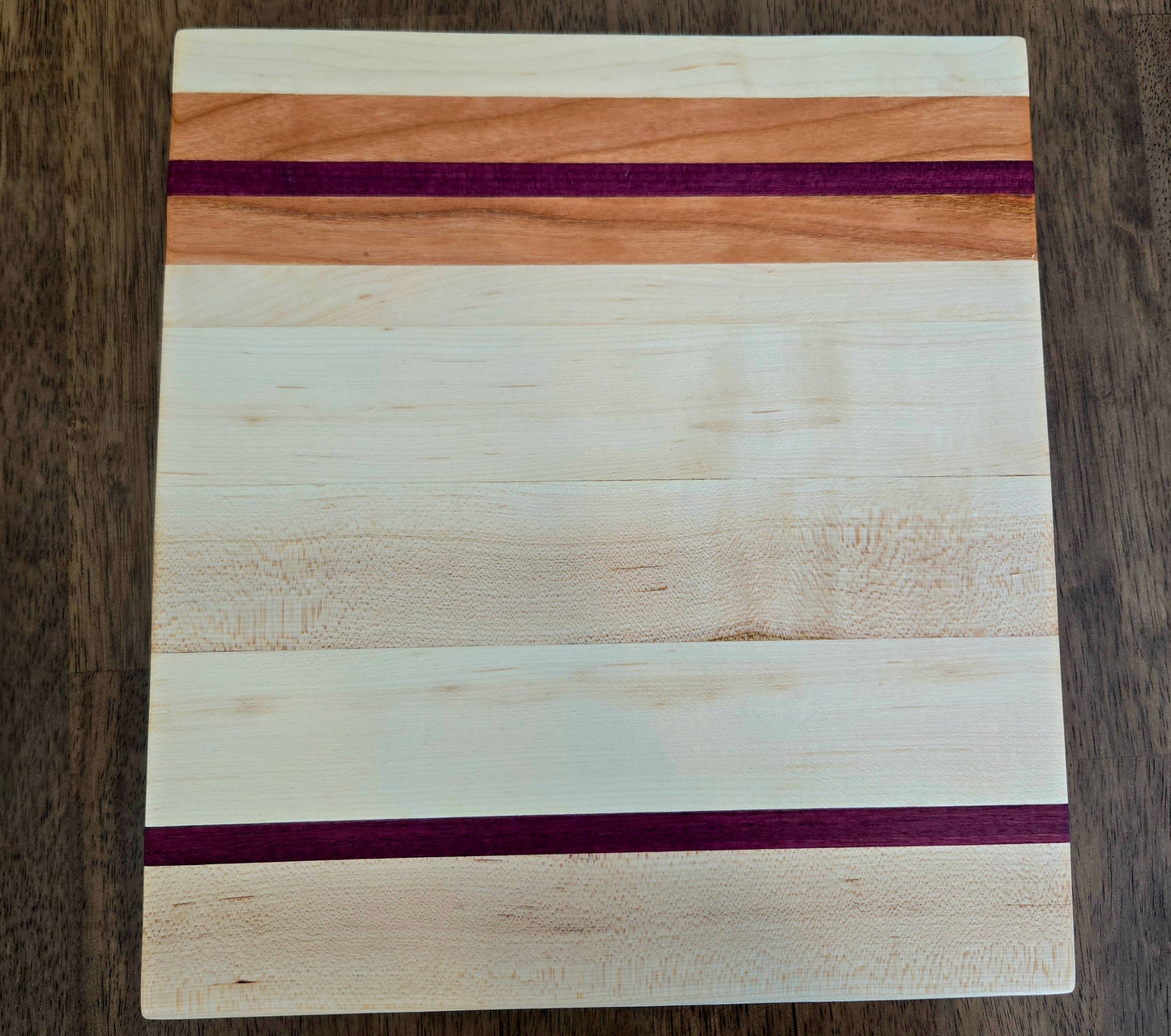 Purple Rain – Handcrafted Maple, Cherry & Purple Heart Cutting Board | Premium Edge Grain Kitchen Board